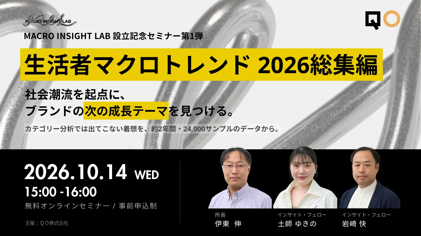 生活者マクロトレンド 2026総集編 ── 社会潮流を起点に、ブランドの次の成長テーマを見つける。カテゴリー分析では出てこない着想を、約2年間・24,000サンプルのデータから。