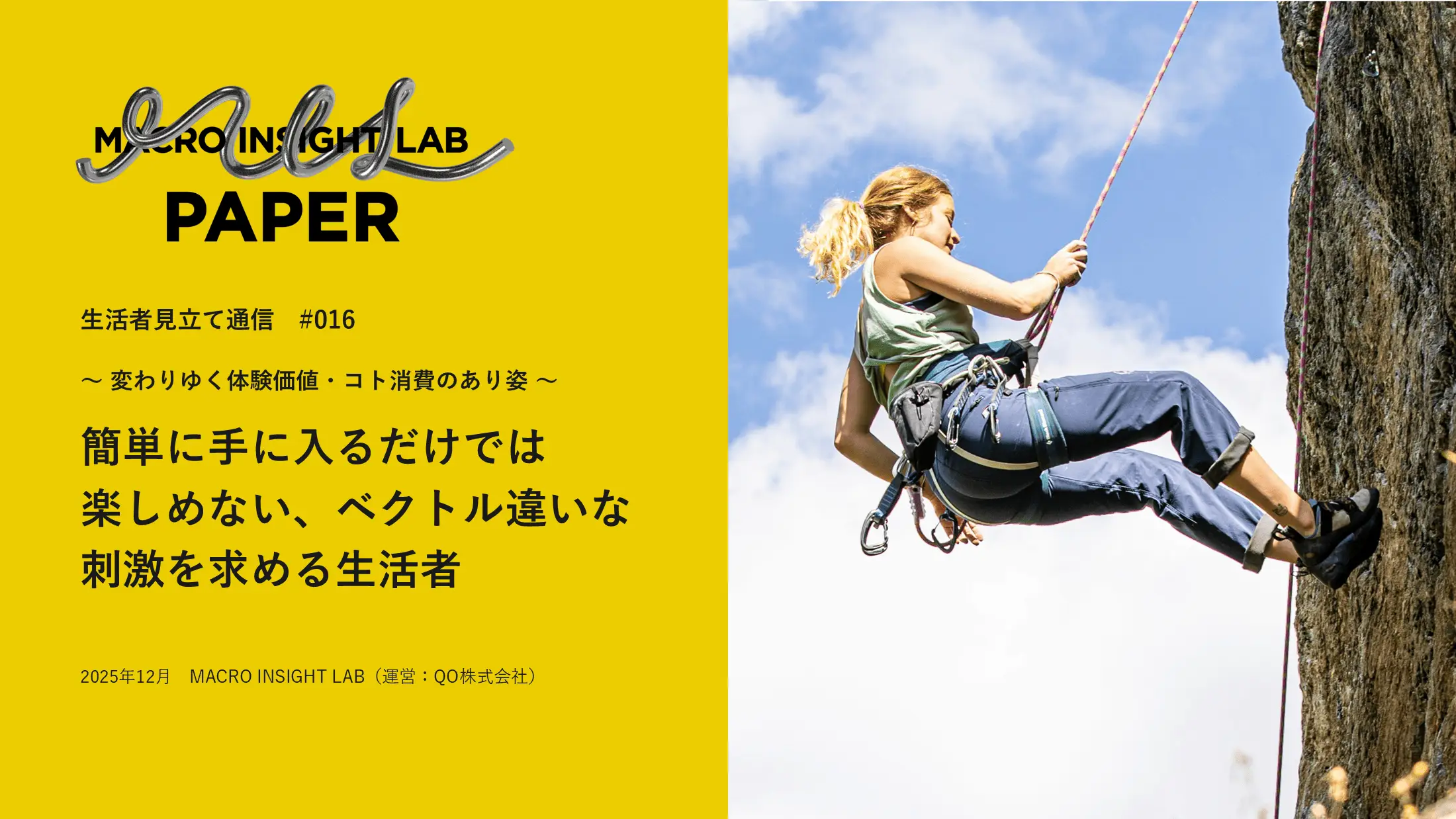 MIL PAPER（生活者見立て通信）#016「～ 変わりゆく体験価値・コト消費のあり姿 ～簡単に手に入るだけでは楽しめない、ベクトル違いな刺激を求める生活者」